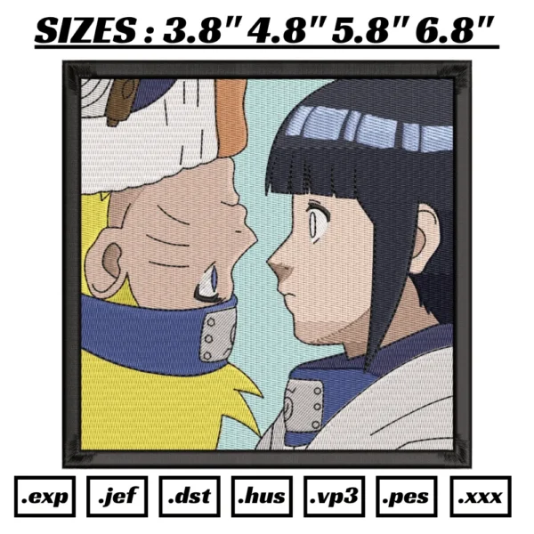 NARUTO AND HINATA Anime Embroidery Design