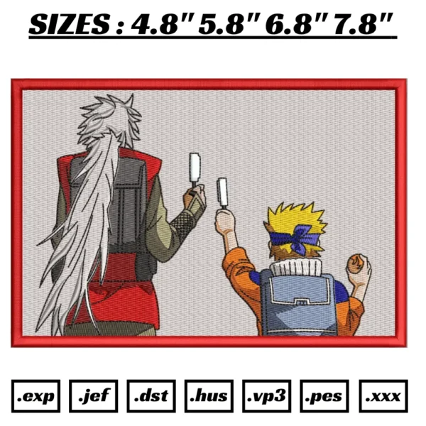 NARUTO AND JIRAIYA Anime Embroidery Design