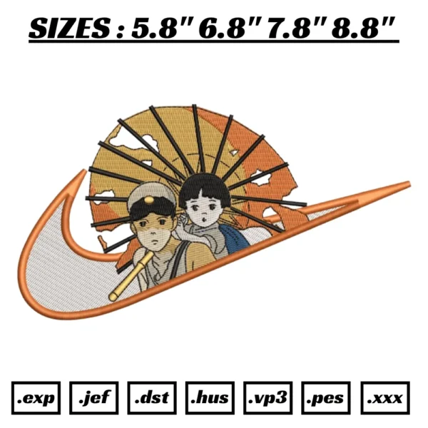 Seita and Setsuko Anime Embroidery Design