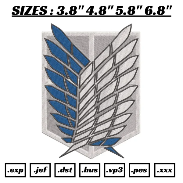 SNK Scouting Legion Anime Embroidery Design