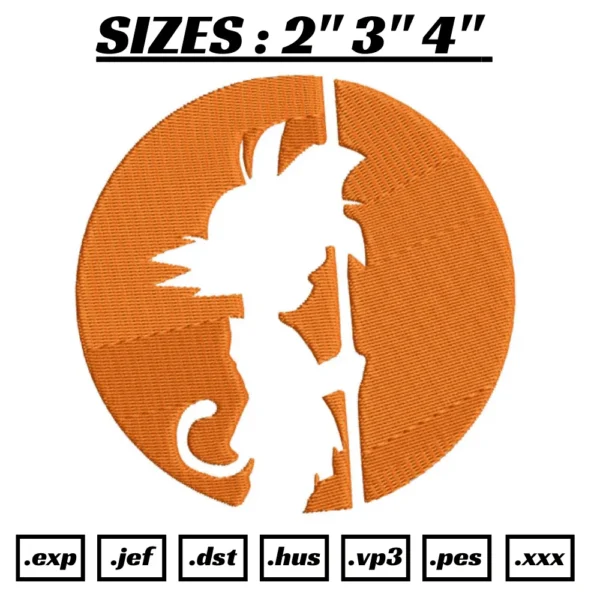 Dragon Ball Fighter Goku Anime Embroidery Design