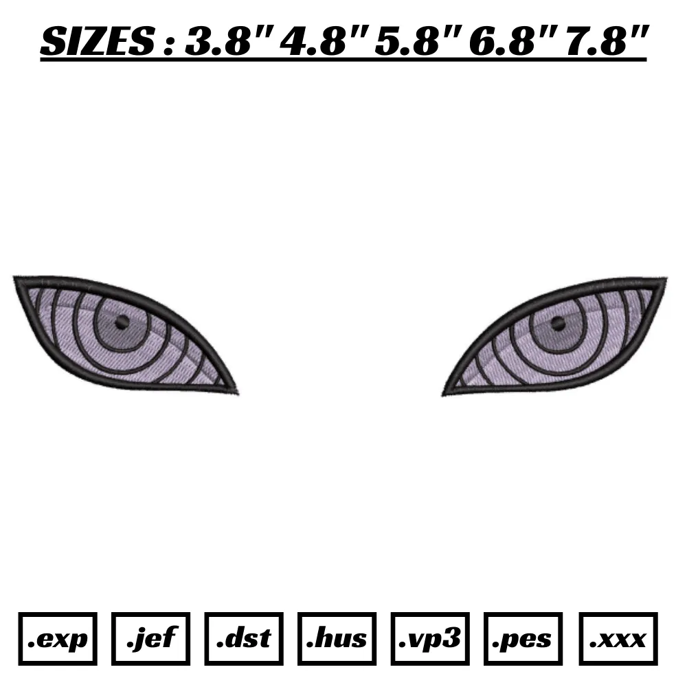 Rinnegan Eyes Anime Embroidery Design